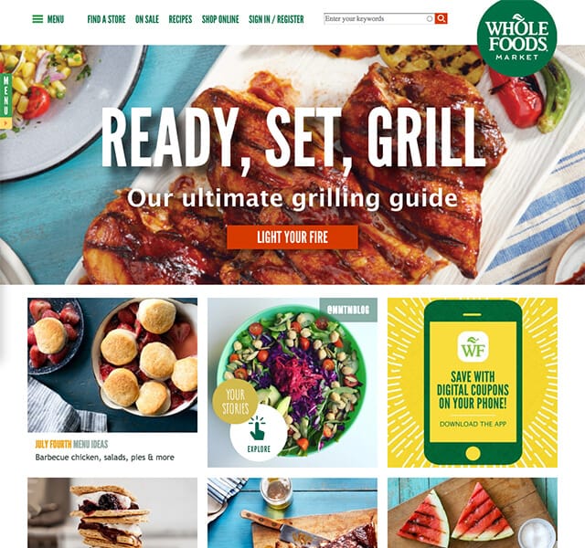 Ecommerce website Development. whole-foods website
